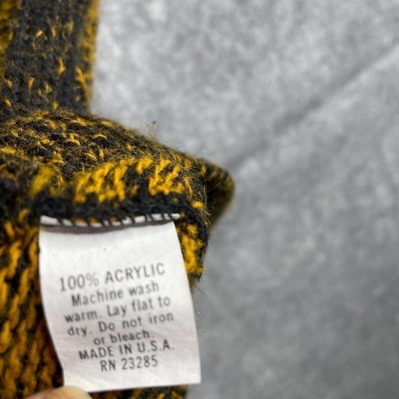 Vintage Adele Knitwear Women's Grandma Sweater Gold Abstract Print Acrylic See - Picture 6 of 7
